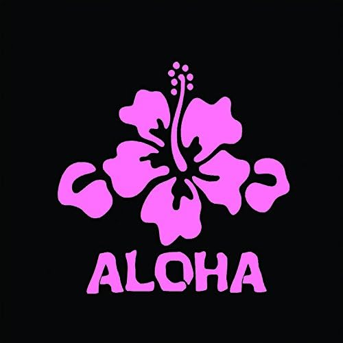 Aloha Hibiscus פרח ויניל מדבקה מדבקה | מכוניות משאיות טנדרים קירות כוסות מחשבים ניידים | ורוד | 5.5 אינץ '|